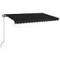 vidaXL Toldo automático LED sensor de viento gris antracita 450x350 cm vidaXL Toldo automático LED sensor de viento gris antracita 450x350 cm