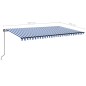 vidaXL Toldo retráctil manual azul y blanco 500x350 cm