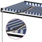 vidaXL Toldo manual retráctil con LED azul y blanco 500x350 cm