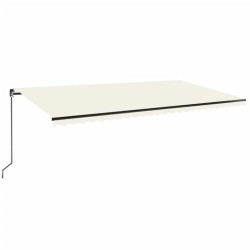 vidaXL Toldo retráctil manual color crema 600x350 cm