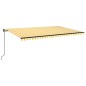 vidaXL Toldo retráctil manual con luz LED amarillo y blanco 500x350 cm