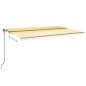 vidaXL Toldo retráctil manual con luz LED amarillo y blanco 500x350 cm