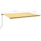 vidaXL Toldo retráctil manual con luz LED amarillo y blanco 500x350 cm