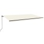 vidaXL Toldo retráctil manual con luz LED color crema 600x350 cm vidaXL Toldo retráctil manual con luz LED color crema 600x350 cm