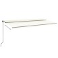 vidaXL Toldo retráctil manual con luz LED color crema 600x350 cm vidaXL Toldo retráctil manual con luz LED color crema 600x350 cm