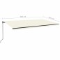 vidaXL Toldo retráctil manual con luz LED color crema 600x350 cm vidaXL Toldo retráctil manual con luz LED color crema 600x350 cm