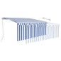 vidaXL Toldo retráctil manual con persiana y LED azul y blanco 3x2,5 m vidaXL Toldo retráctil manual con persiana y LED azul y blanco 3x2,5 m
