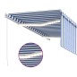 vidaXL Toldo retráctil manual con persiana y LED azul y blanco 3x2,5 m vidaXL Toldo retráctil manual con persiana y LED azul y blanco 3x2,5 m