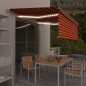 vidaXL Toldo retráctil manual con persiana y LED naranja y marrón 4x3m