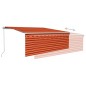 vidaXL Toldo retráctil manual con persiana y LED naranja y marrón 4x3m