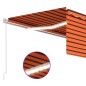 vidaXL Toldo retráctil manual con persiana y LED naranja y marrón 4x3m