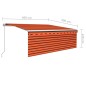 vidaXL Toldo retráctil manual con persiana y LED naranja y marrón 4x3m