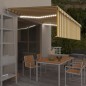 vidaXL Toldo automático persiana, LED y sensor de viento amarillo 5x3m vidaXL Toldo automático persiana, LED y sensor de viento amarillo 5x3m