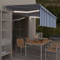 vidaXL Toldo automático persiana LED sensor viento azul blanco 5x3 m vidaXL Toldo automático persiana LED sensor viento azul blanco 5x3 m