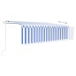 vidaXL Toldo automático persiana LED sensor viento azul blanco 5x3 m vidaXL Toldo automático persiana LED sensor viento azul blanco 5x3 m