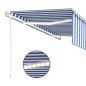 vidaXL Toldo automático persiana LED sensor viento azul blanco 5x3 m vidaXL Toldo automático persiana LED sensor viento azul blanco 5x3 m