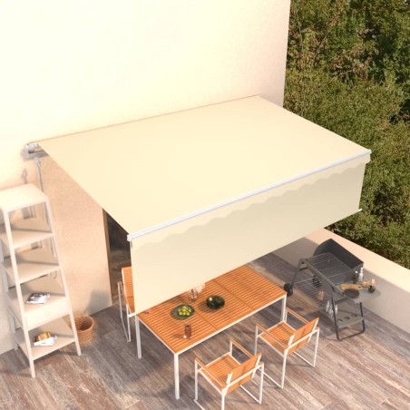 vidaXL Toldo retráctil manual con persiana crema 5x3 m
