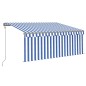 vidaXL Toldo automático persiana LED sensor viento azul blanco 3x2,5m vidaXL Toldo automático persiana LED sensor viento azul blanco 3x2,5m