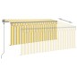 vidaXL Toldo automático persiana LED sensor amarillo blanco 3x2,5 m vidaXL Toldo automático persiana LED sensor amarillo blanco 3x2,5 m