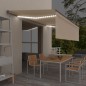 vidaXL Toldo retráctil manual con persiana y LED crema 5x3 m vidaXL Toldo retráctil manual con persiana y LED crema 5x3 m