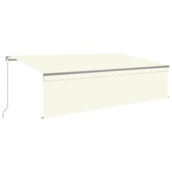 vidaXL Toldo retráctil manual con persiana y LED crema 5x3 m