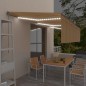vidaXL Toldo retráctil manual con persiana y LED amarillo blanco 6x3 m vidaXL Toldo retráctil manual con persiana y LED amarillo blanco 6x3 m