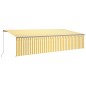 vidaXL Toldo retráctil manual con persiana y LED amarillo blanco 6x3 m vidaXL Toldo retráctil manual con persiana y LED amarillo blanco 6x3 m