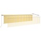vidaXL Toldo retráctil manual con persiana y LED amarillo blanco 6x3 m vidaXL Toldo retráctil manual con persiana y LED amarillo blanco 6x3 m