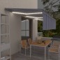 vidaXL Toldo retráctil manual con persiana y LED azul y blanco 6x3 m vidaXL Toldo retráctil manual con persiana y LED azul y blanco 6x3 m