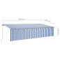 vidaXL Toldo retráctil manual con persiana y LED azul y blanco 6x3 m vidaXL Toldo retráctil manual con persiana y LED azul y blanco 6x3 m