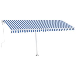 vidaXL Toldo de pie automático azul y blanco 500x300 cm