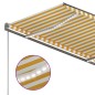 vidaXL Toldo automático LED sensor de viento amarillo blanco 300x250cm vidaXL Toldo automático LED sensor de viento amarillo blanco 300x250cm