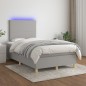 vidaXL Cama box spring con colchón tela y LED gris claro 120x200 cm vidaXL Cama box spring con colchón tela y LED gris claro 120x200 cm