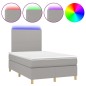 vidaXL Cama box spring con colchón tela y LED gris claro 120x200 cm vidaXL Cama box spring con colchón tela y LED gris claro 120x200 cm