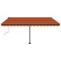 vidaXL Toldo manual retráctil con LED naranja y marrón 400x300 cm vidaXL Toldo manual retráctil con LED naranja y marrón 400x300 cm
