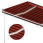 vidaXL Toldo manual retráctil con LED naranja y marrón 400x300 cm vidaXL Toldo manual retráctil con LED naranja y marrón 400x300 cm