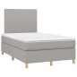 vidaXL Cama box spring con colchón tela y LED gris claro 120x200 cm vidaXL Cama box spring con colchón tela y LED gris claro 120x200 cm
