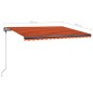 vidaXL Toldo manual retráctil con LED naranja y marrón 400x300 cm vidaXL Toldo manual retráctil con LED naranja y marrón 400x300 cm