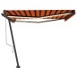 vidaXL Toldo automático LED sensor de viento naranja marrón 450x350 cm
