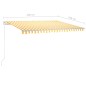 vidaXL Toldo retráctil automático con postes amarillo y blanco 4x3,5 m vidaXL Toldo retráctil automático con postes amarillo y blanco 4x3,5 m