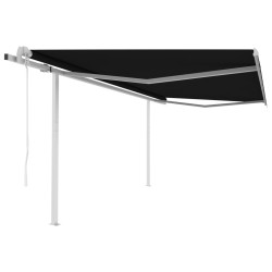 vidaXL Toldo retráctil automático con postes gris antracita 4,5x3,5 m