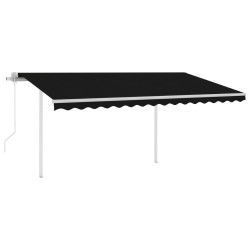 vidaXL Toldo retráctil automático con postes gris antracita 4,5x3,5 m
