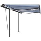 vidaXL Toldo automático con LED sensor de viento azul y blanco 3x2,5 m vidaXL Toldo automático con LED sensor de viento azul y blanco 3x2,5 m