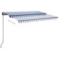 vidaXL Toldo automático con LED sensor de viento azul y blanco 3x2,5 m vidaXL Toldo automático con LED sensor de viento azul y blanco 3x2,5 m