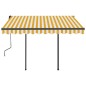 vidaXL Toldo automático LED sensor de viento amarillo y blanco 3x2,5 m vidaXL Toldo automático LED sensor de viento amarillo y blanco 3x2,5 m