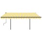 vidaXL Toldo manual retráctil con LED amarillo y blanco 4,5x3,5 m