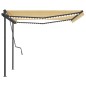 vidaXL Toldo manual retráctil con LED amarillo y blanco 4,5x3,5 m