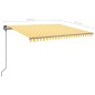 vidaXL Toldo manual retráctil con LED amarillo y blanco 4,5x3,5 m