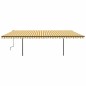 vidaXL Toldo manual retráctil con LED amarillo y blanco 6x3,5 m