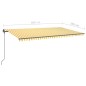 vidaXL Toldo manual retráctil con LED amarillo y blanco 6x3,5 m